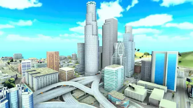 Entire GTA San Andreas Map for Unity Low-poly 3D model