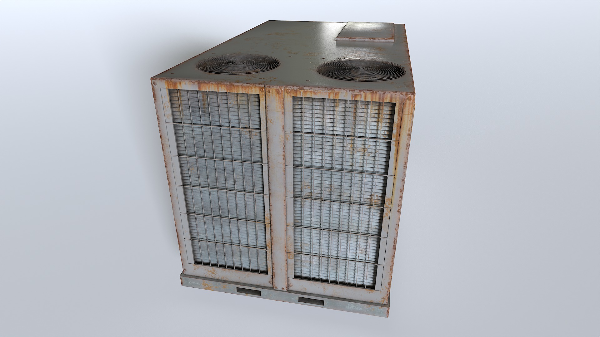 Rusty Rooftop AC hvac unit Low-poly 3D model_9
