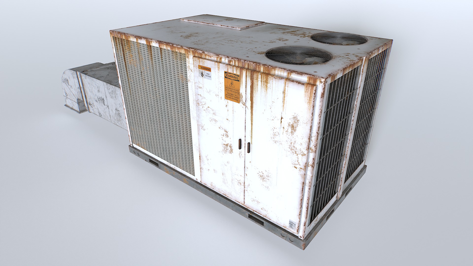 Rusty Rooftop AC hvac unit Low-poly 3D model_13