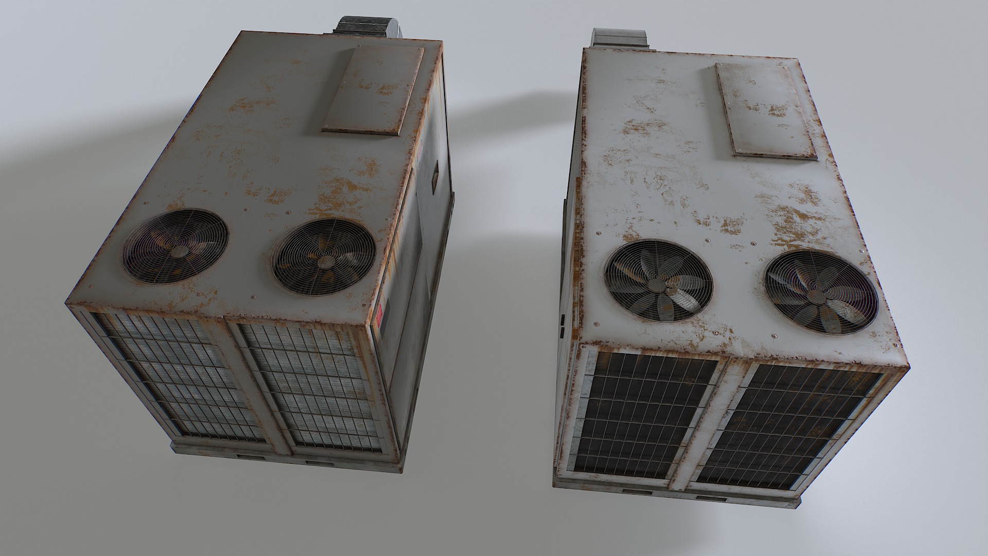 Rusty Rooftop AC hvac unit Low-poly 3D model_6