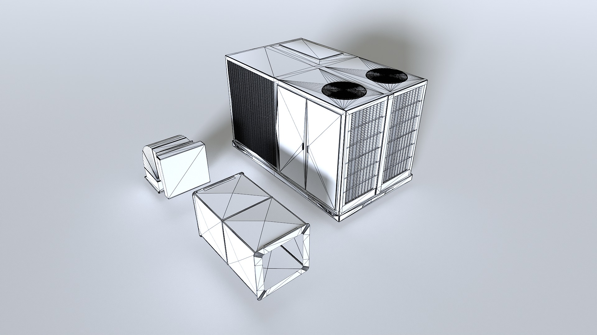 Rusty Rooftop AC hvac unit Low-poly 3D model_14