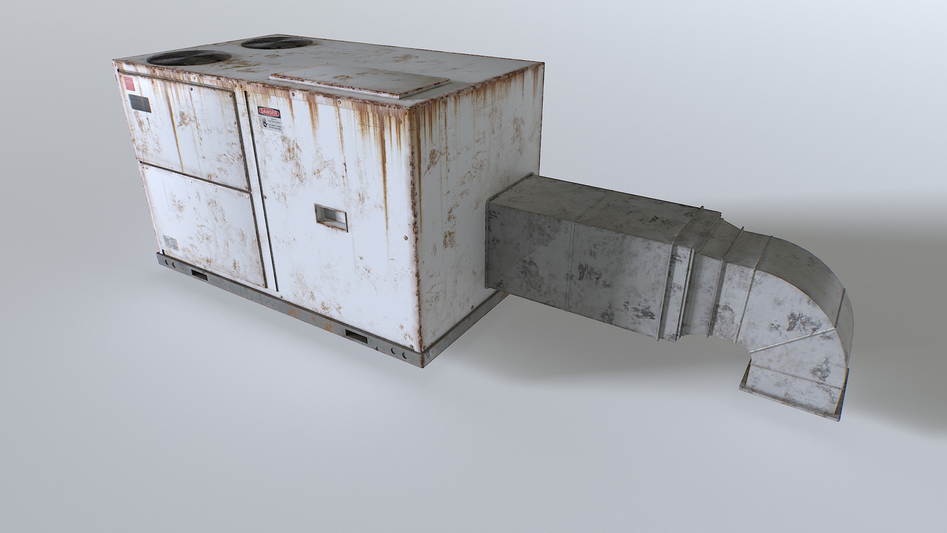 Rusty Rooftop AC hvac unit Low-poly 3D model_11