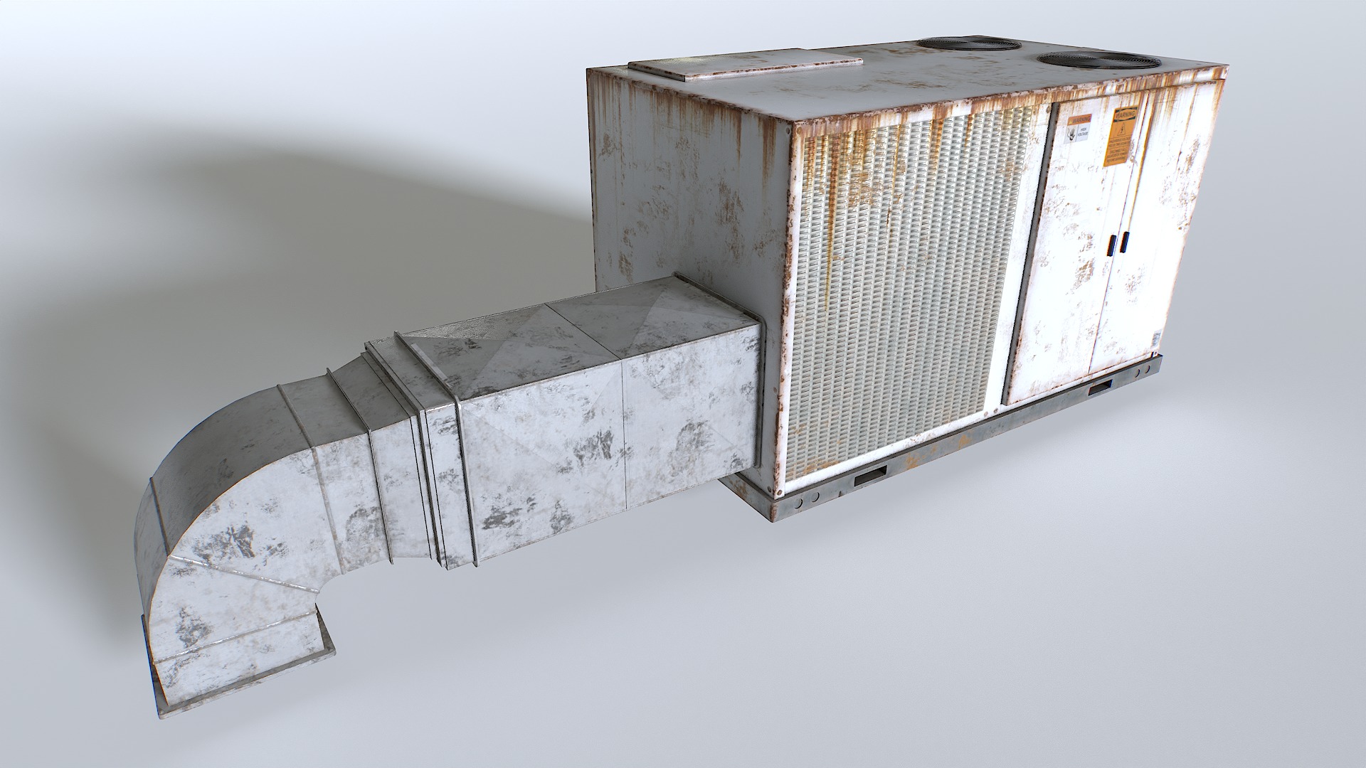 Rusty Rooftop AC hvac unit Low-poly 3D model_12