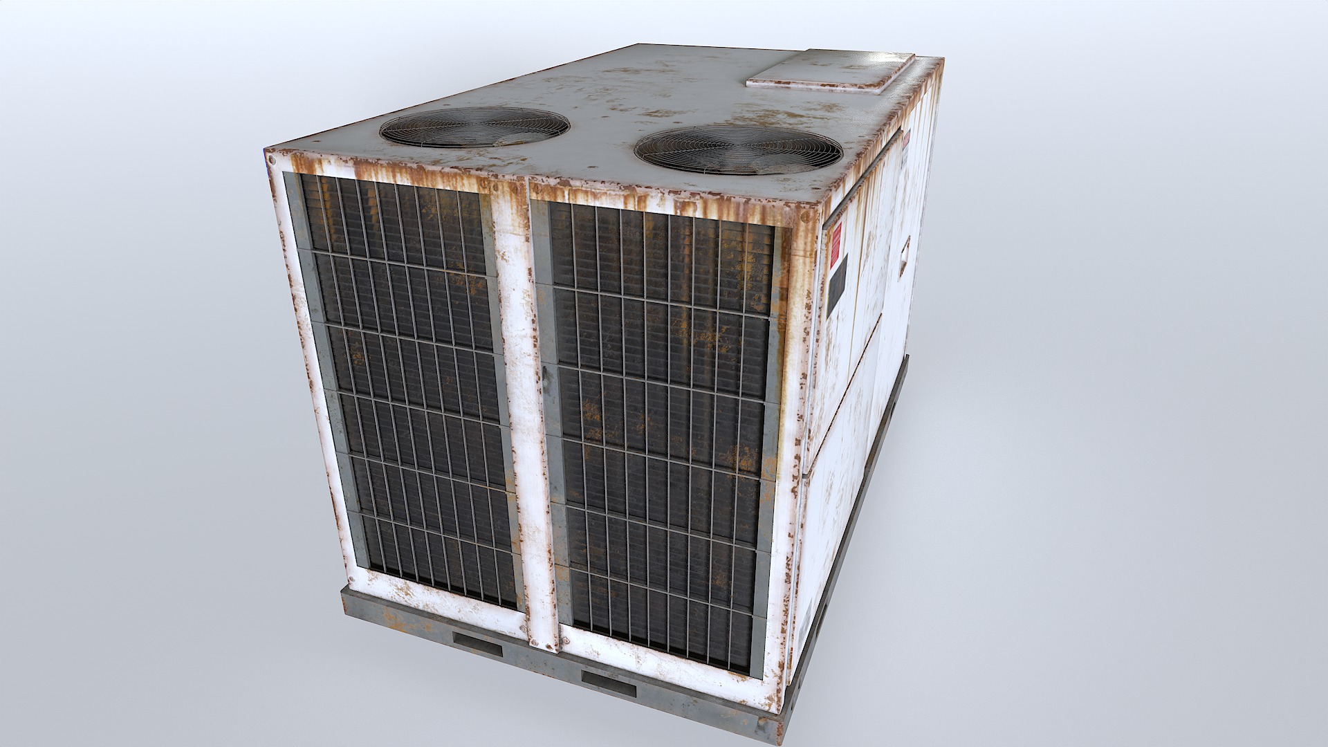 Rusty Rooftop AC hvac unit Low-poly 3D model_10
