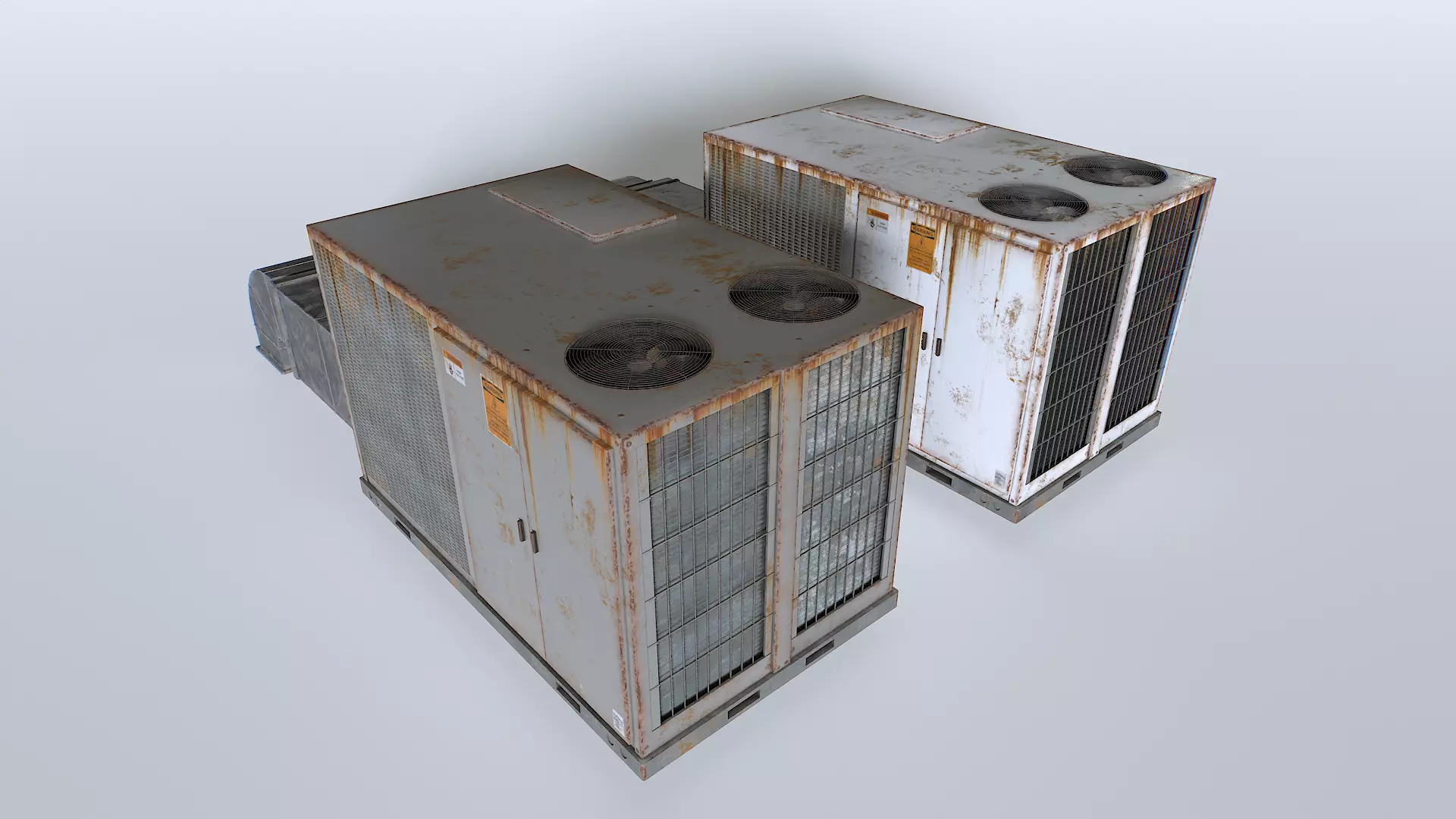 Rusty Rooftop AC hvac unit Low-poly 3D model_0