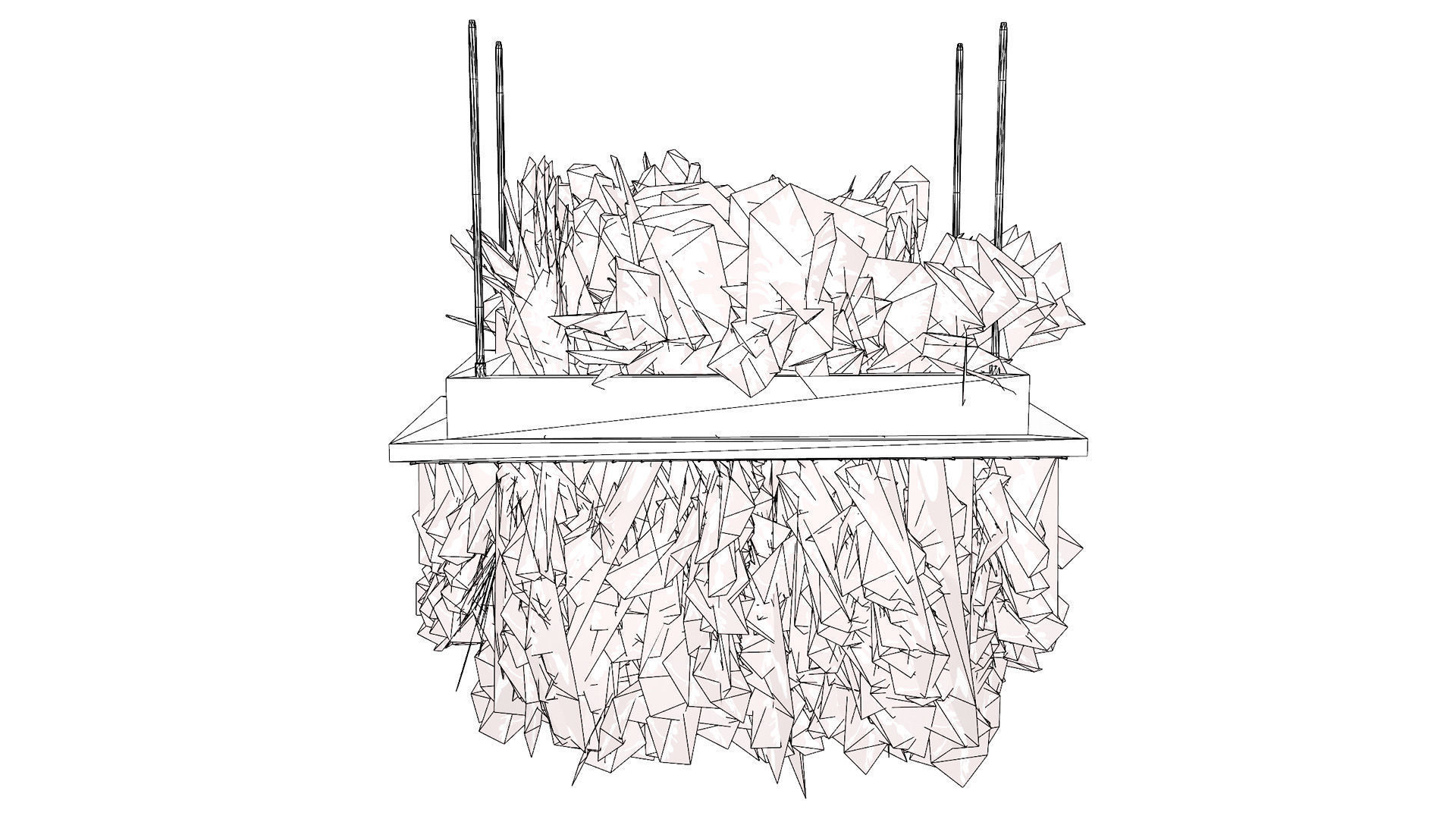 Modern Hanging Planter with Cascading Plants Low-poly 3D model_7