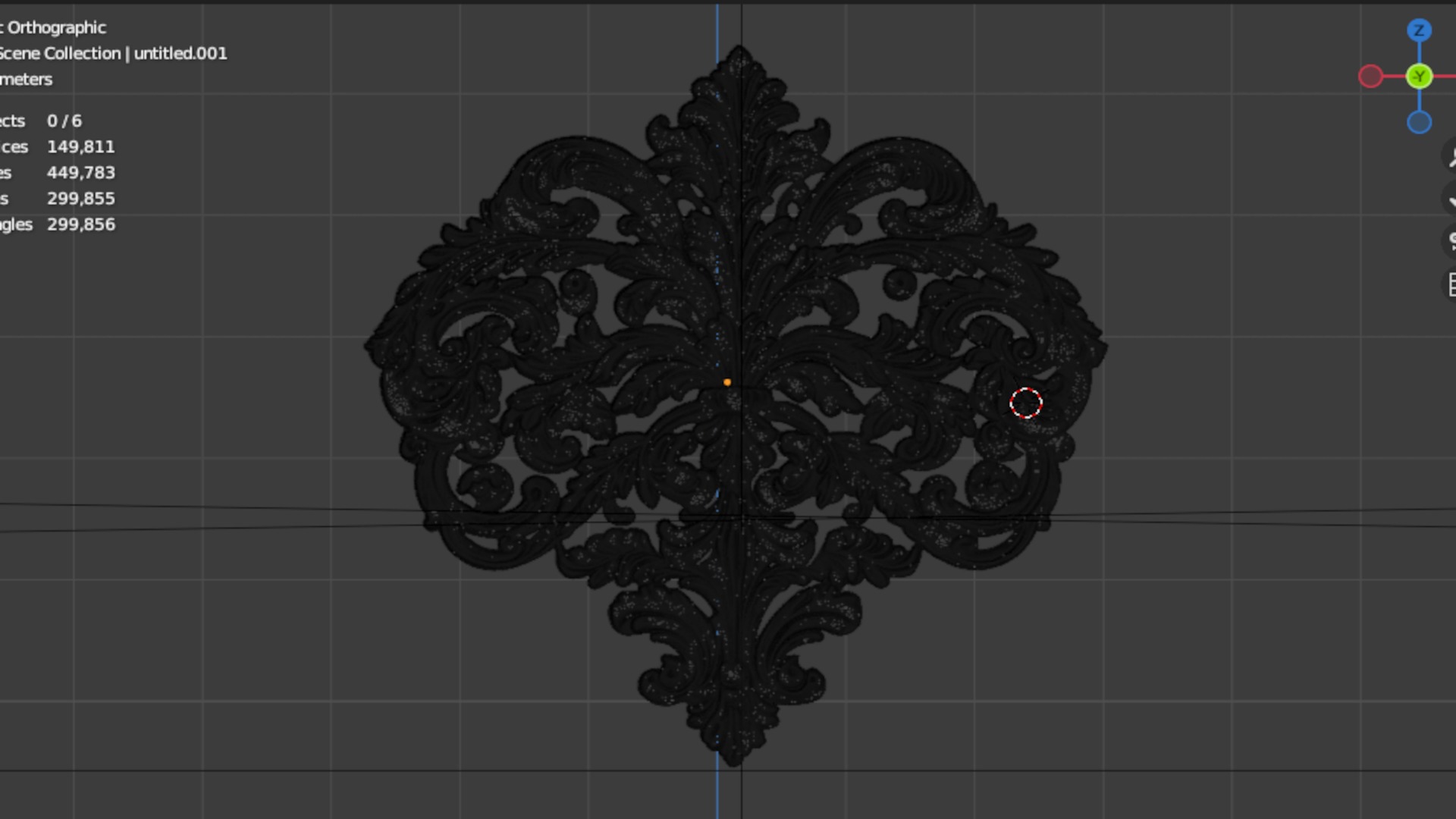 Classic decor ornament carved 47  3D model_5