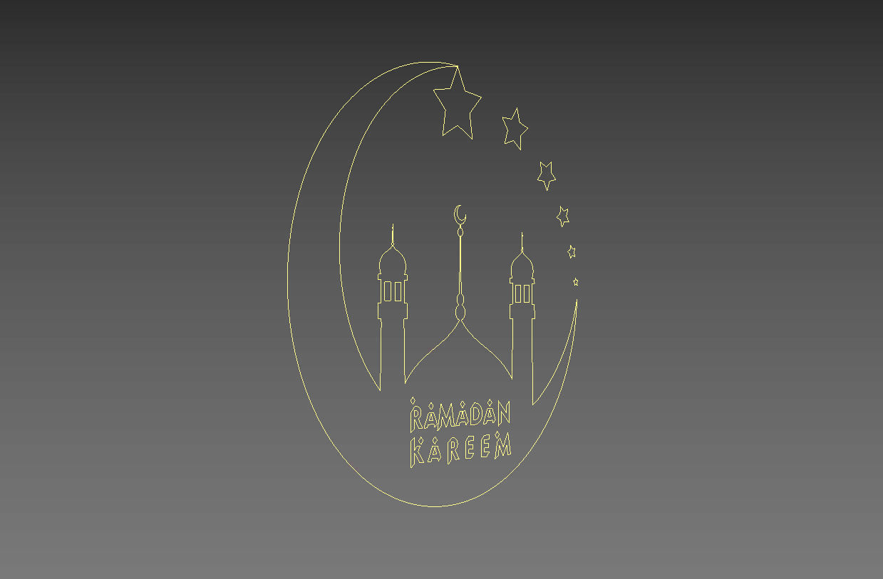 Ramadan Decoration  Crescent moon Studio light setup 3D model_3