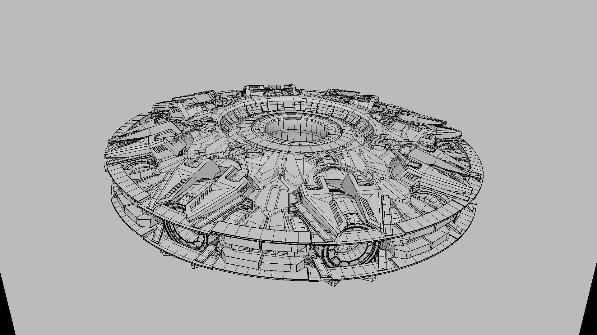 UFO unidentified flying object Low-poly 3D model_1