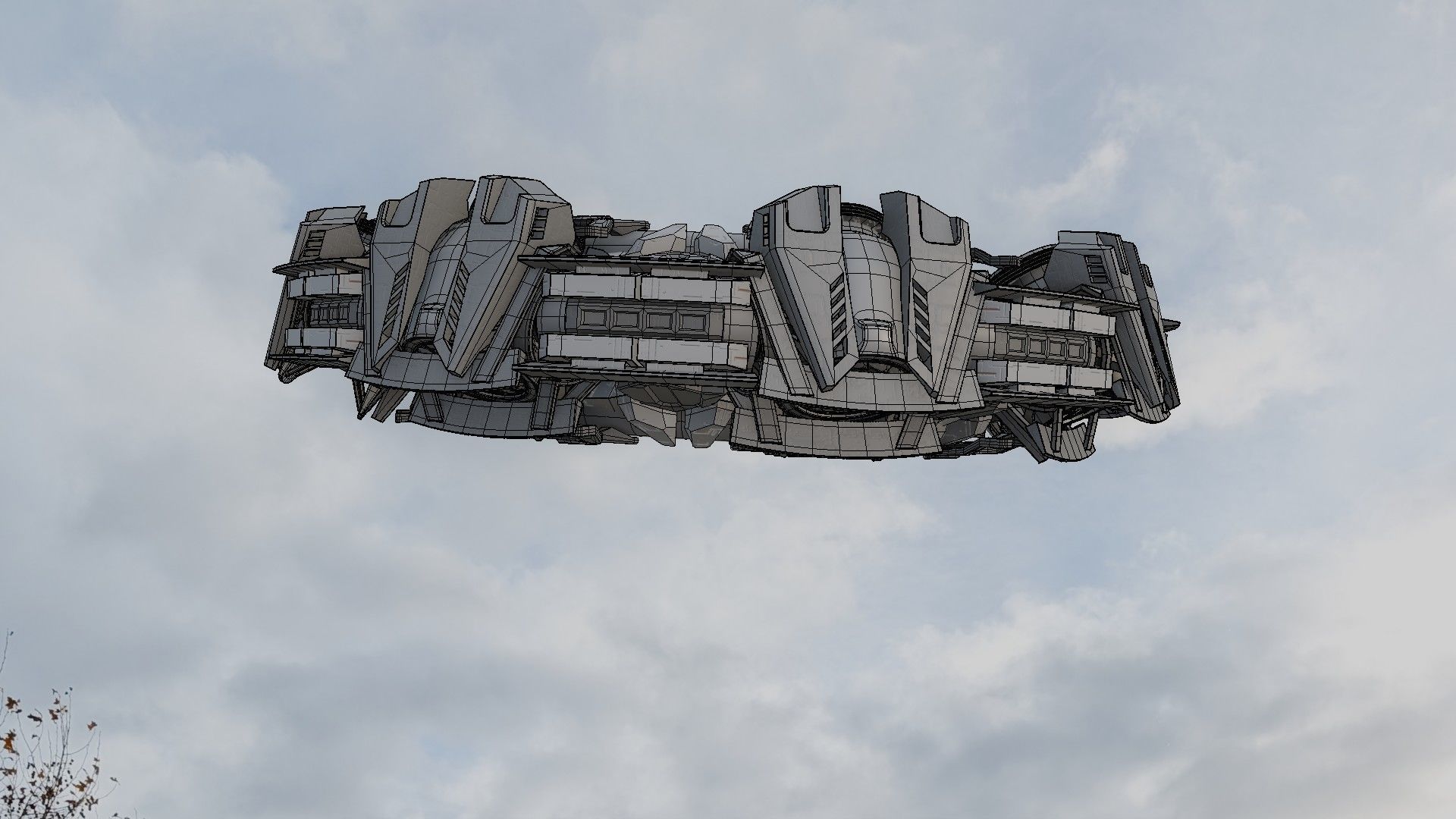 UFO unidentified flying object Low-poly 3D model_21