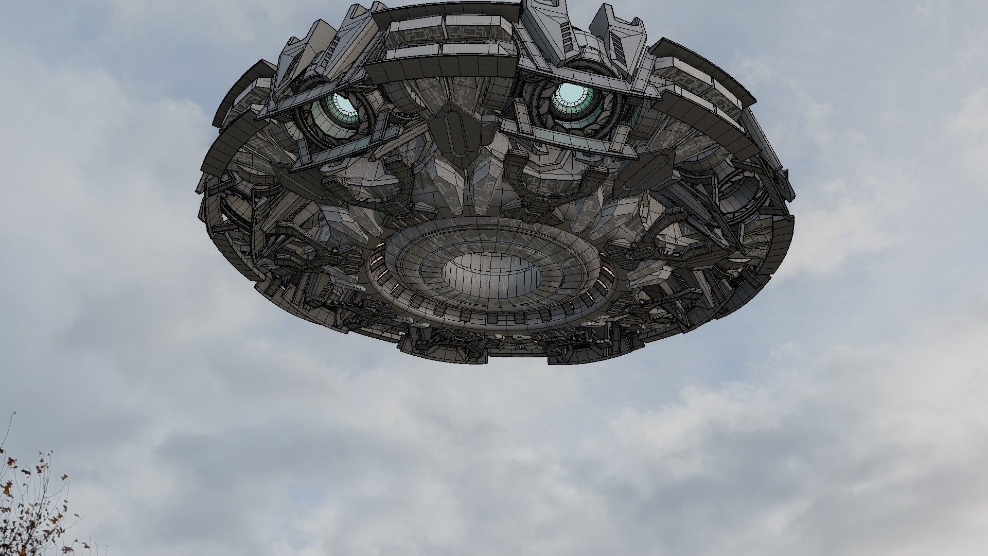 UFO unidentified flying object Low-poly 3D model_22