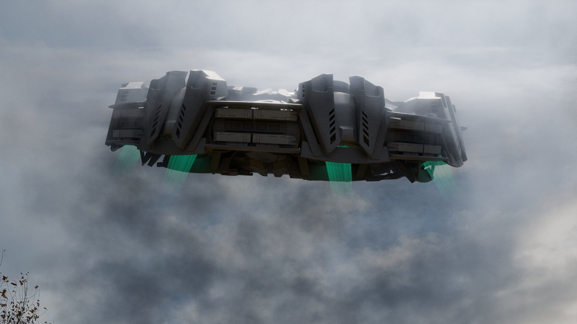 UFO unidentified flying object Low-poly 3D model_5