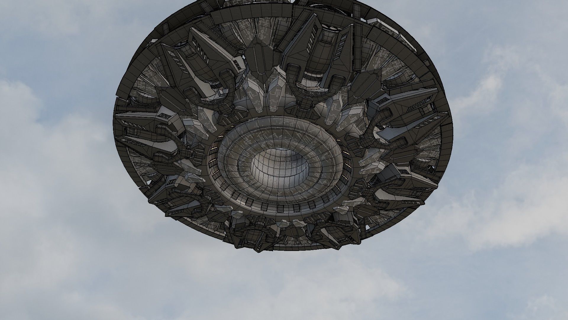 UFO unidentified flying object Low-poly 3D model_20