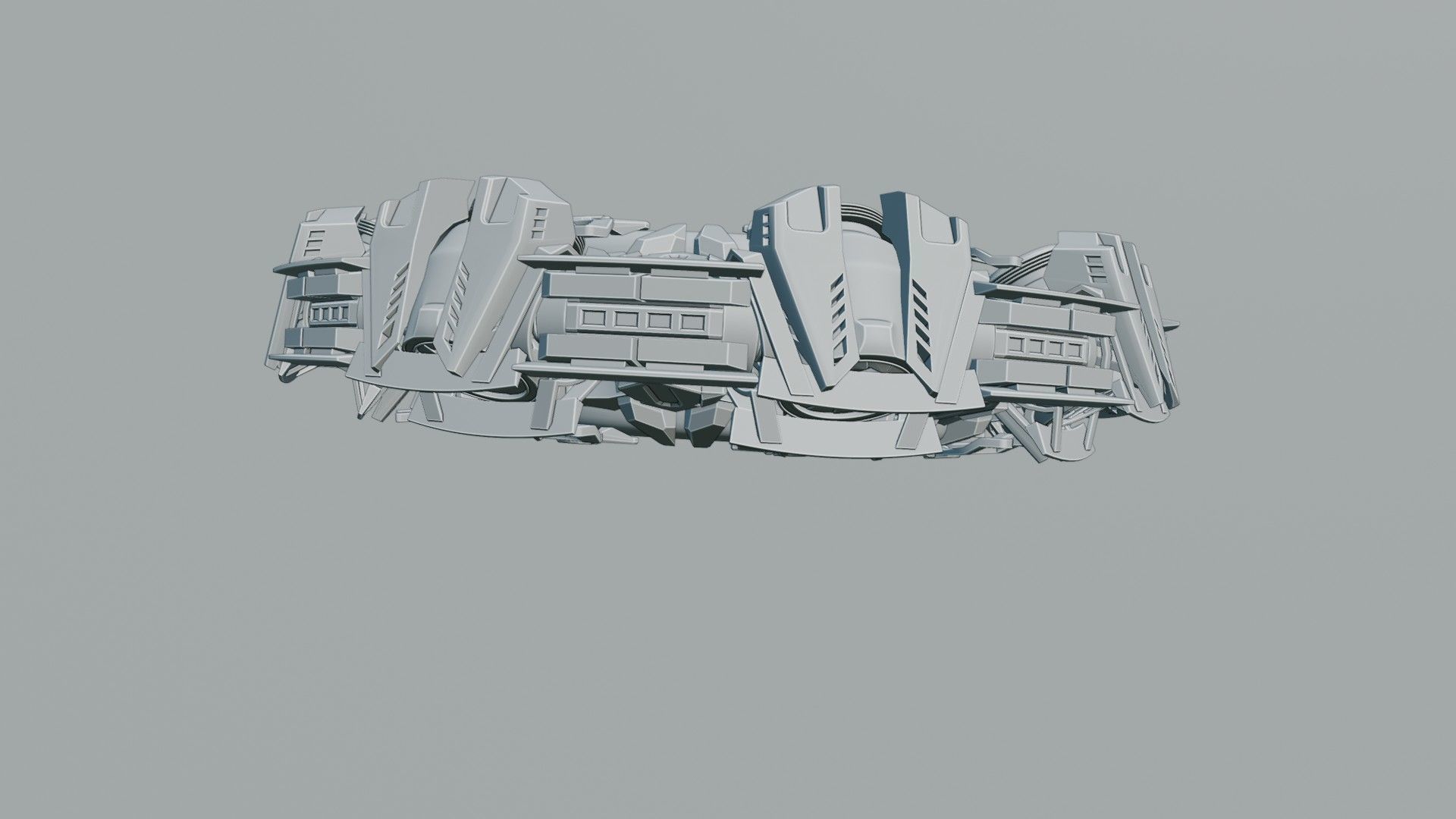 UFO unidentified flying object Low-poly 3D model_10