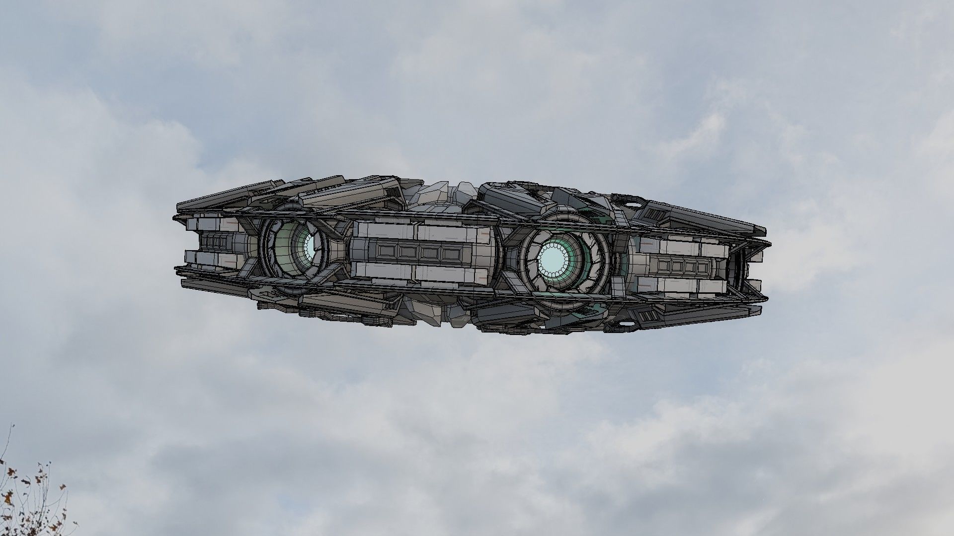 UFO unidentified flying object Low-poly 3D model_19