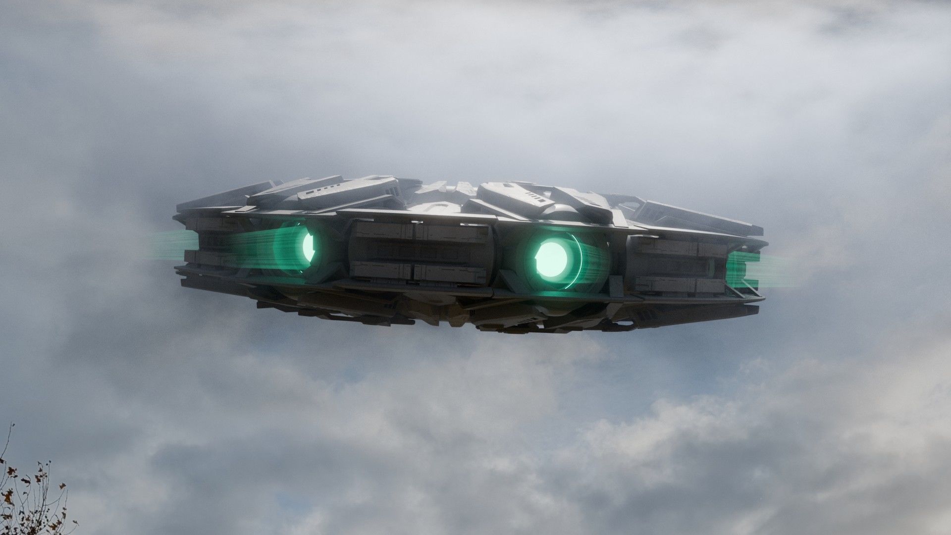 UFO unidentified flying object Low-poly 3D model_2