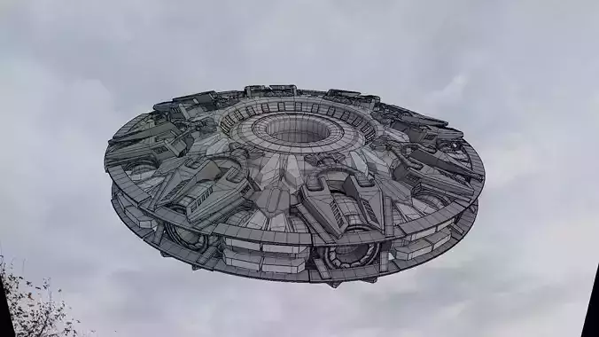 UFO unidentified flying object Low-poly 3D model