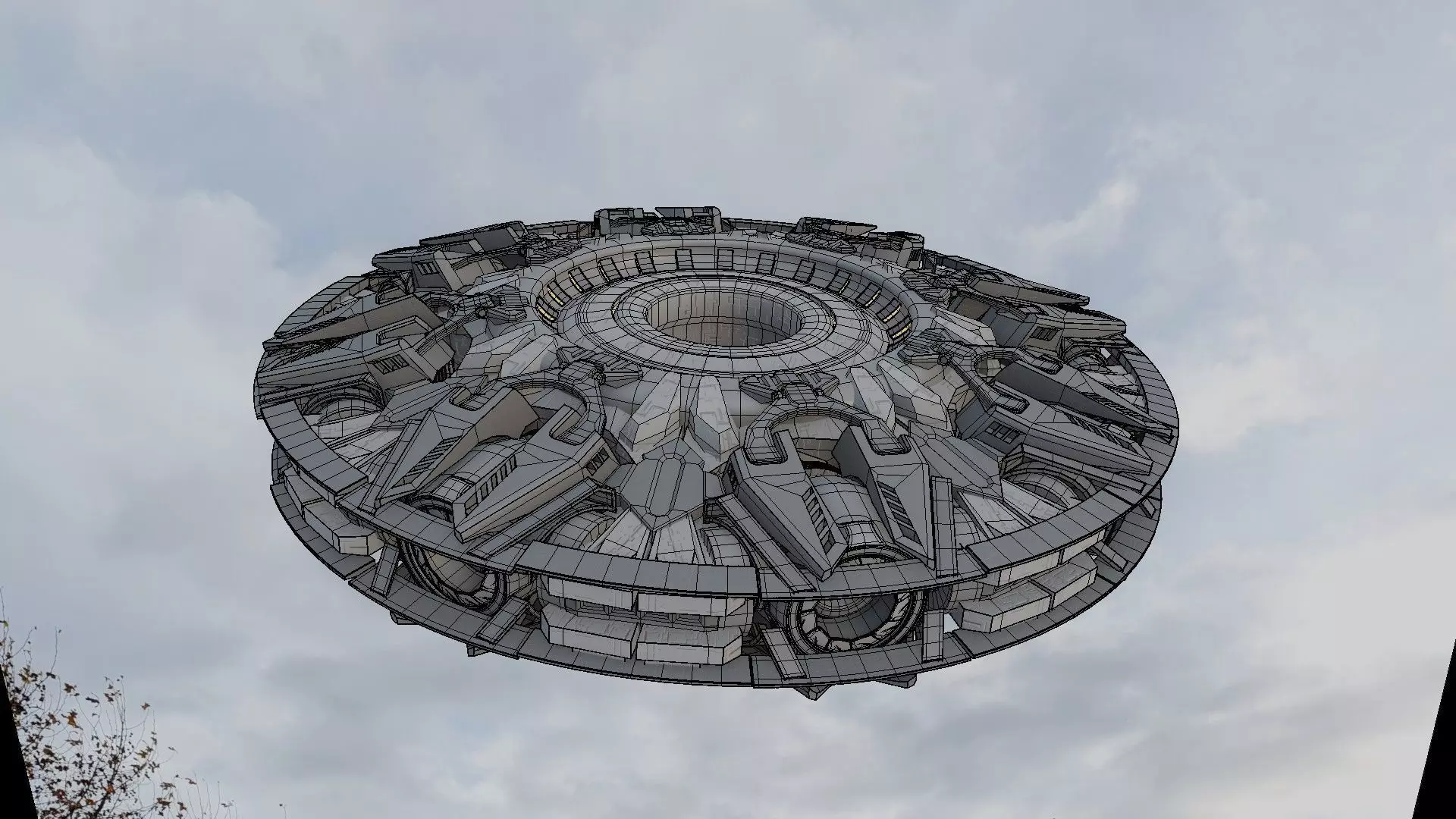 UFO unidentified flying object Low-poly 3D model_0