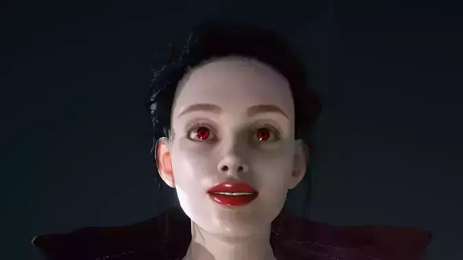 Cartoonish Naked Vampire Girl Low-poly 3D model