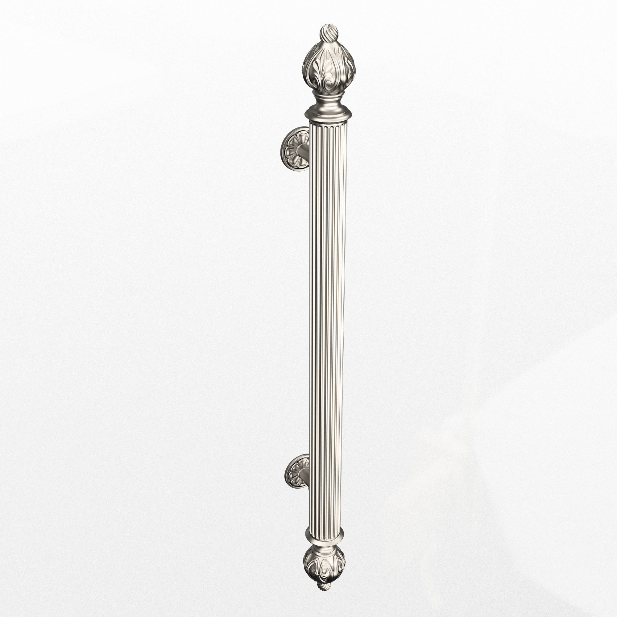 Classic Door Handle 06 Chrome Low-poly 3D model_2
