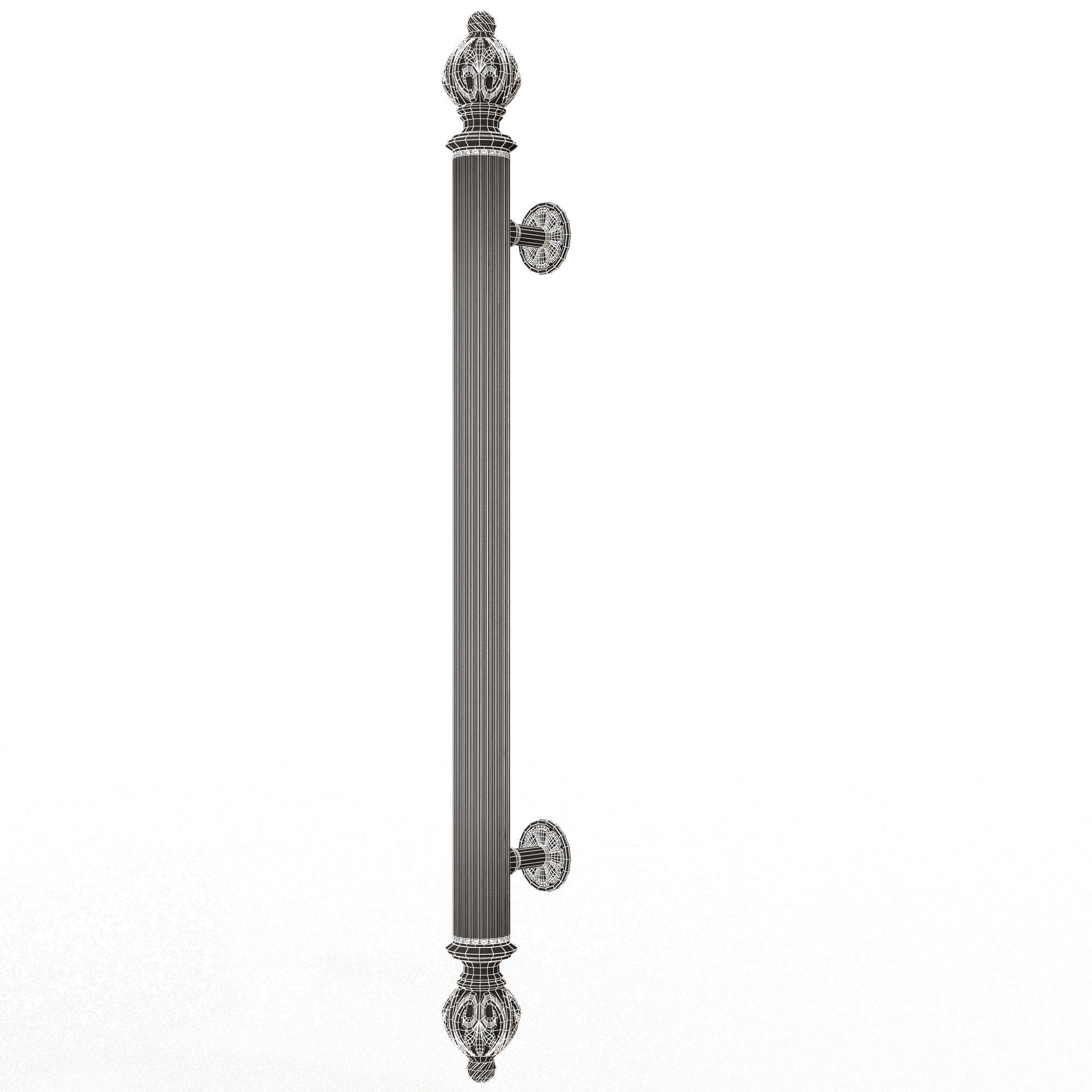 Classic Door Handle 06 Chrome Low-poly 3D model_13