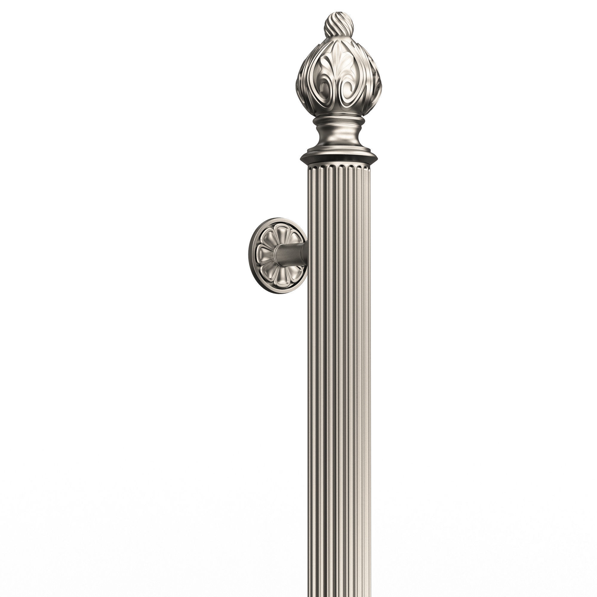 Classic Door Handle 06 Chrome Low-poly 3D model_4