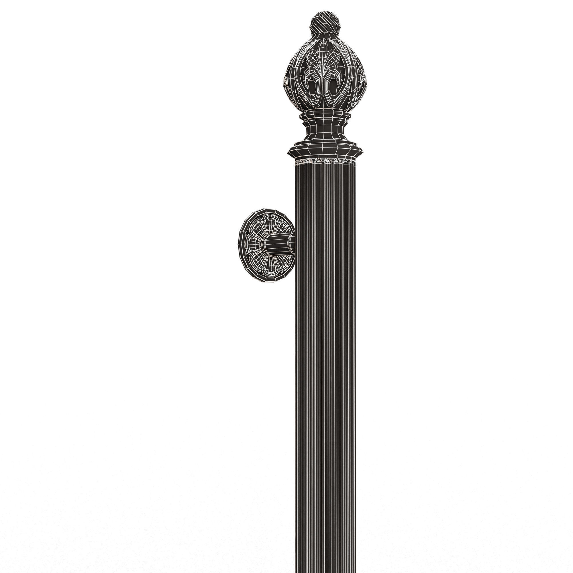 Classic Door Handle 06 Chrome Low-poly 3D model_14