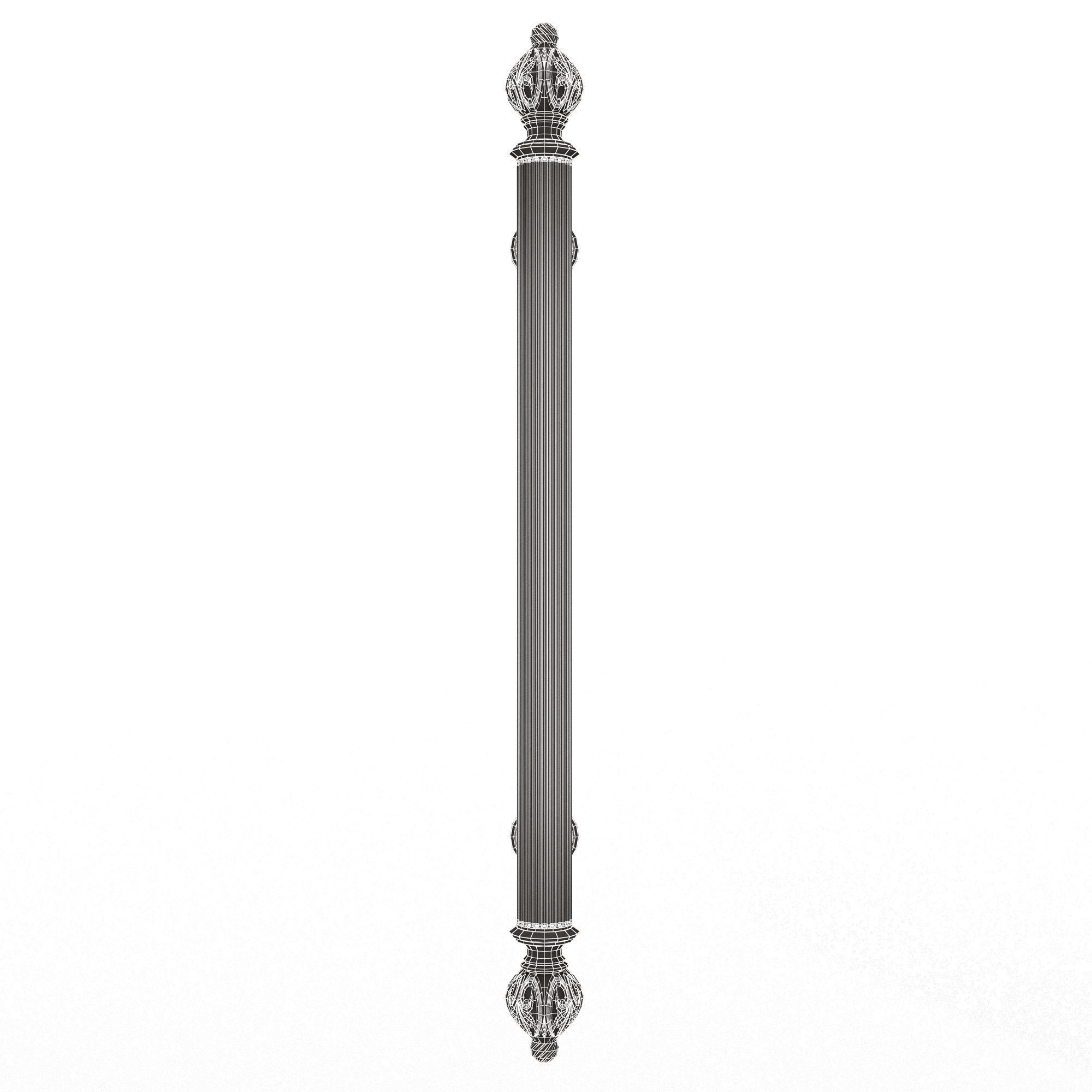 Classic Door Handle 06 Chrome Low-poly 3D model_11