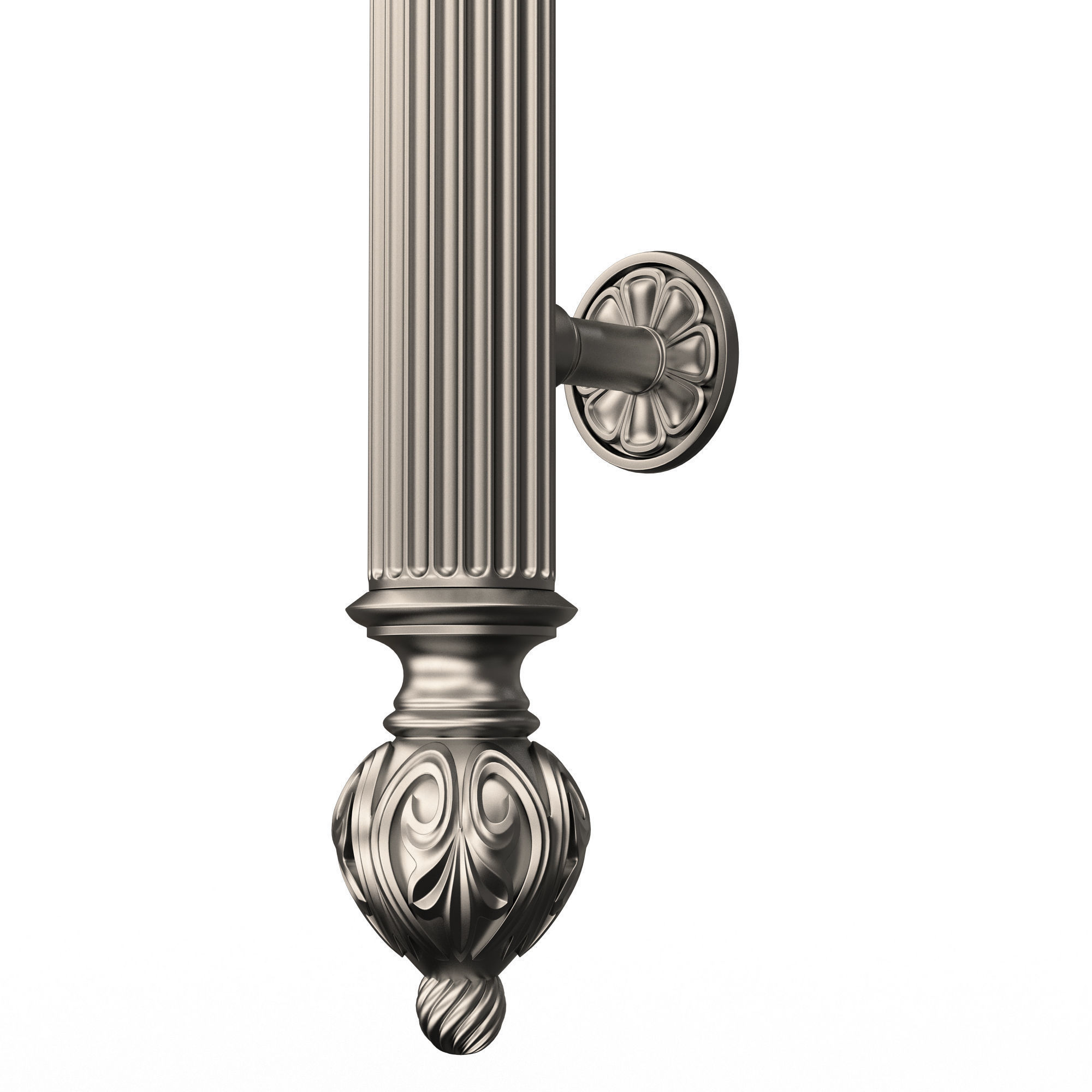 Classic Door Handle 06 Chrome Low-poly 3D model_5