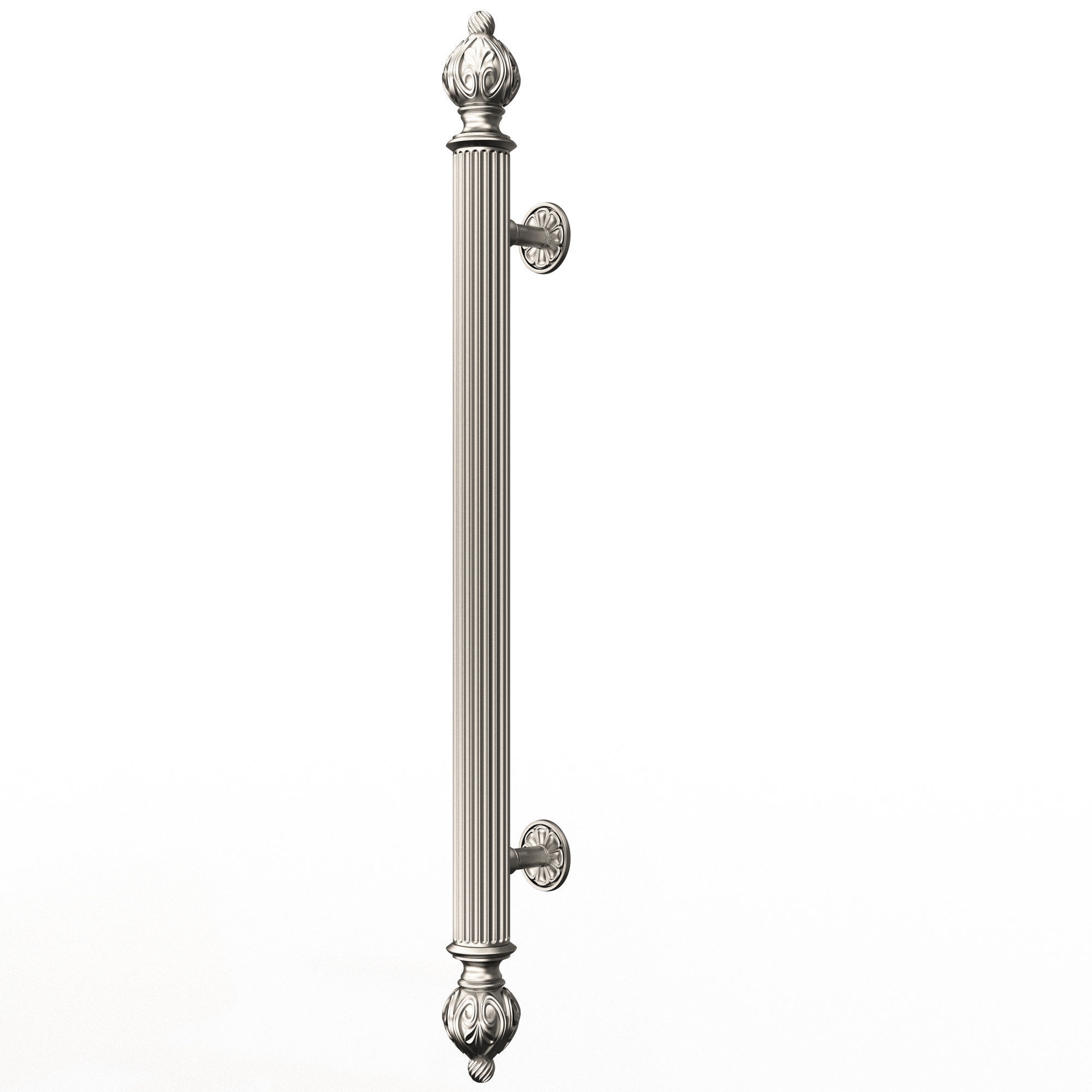 Classic Door Handle 06 Chrome Low-poly 3D model_3