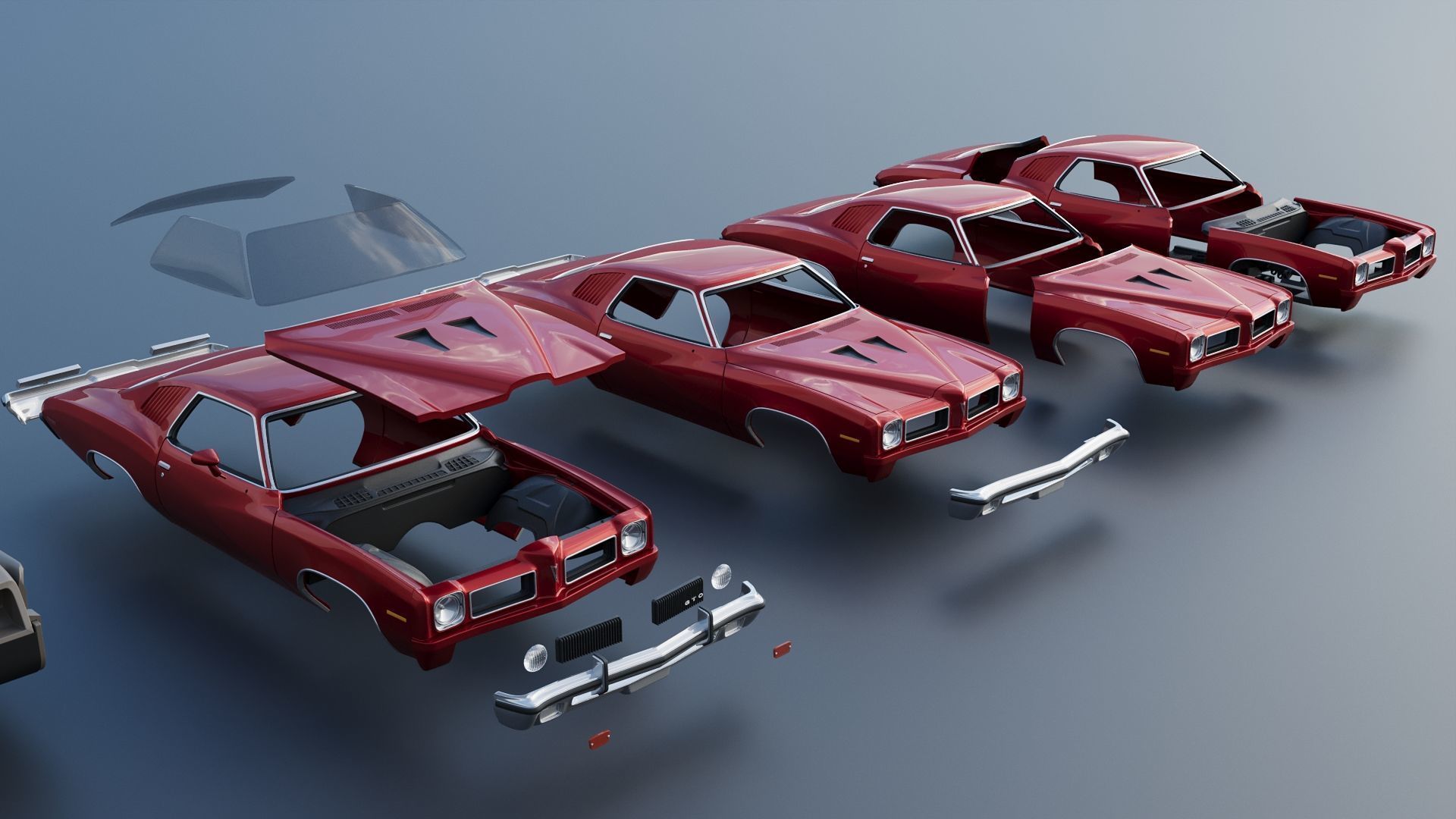 Pontiac GTO 1973 3D print model_21