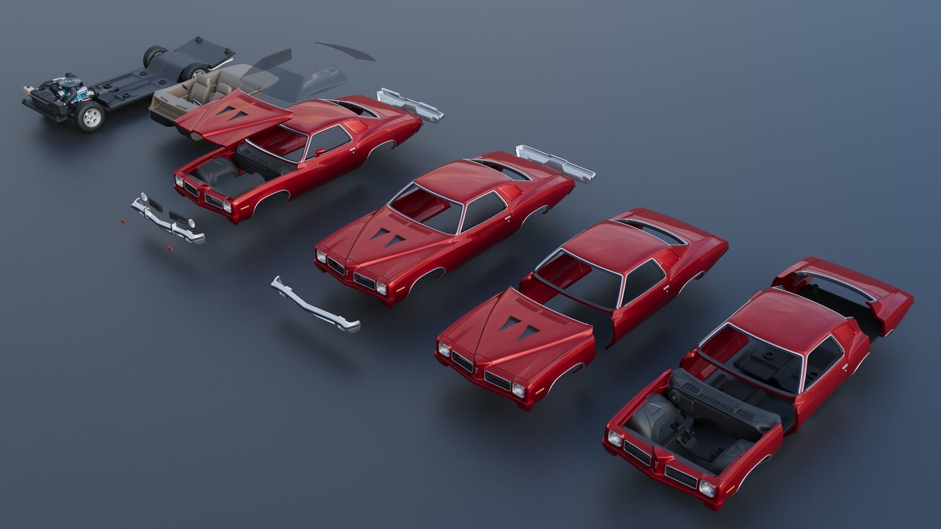 Pontiac GTO 1973 3D print model_15