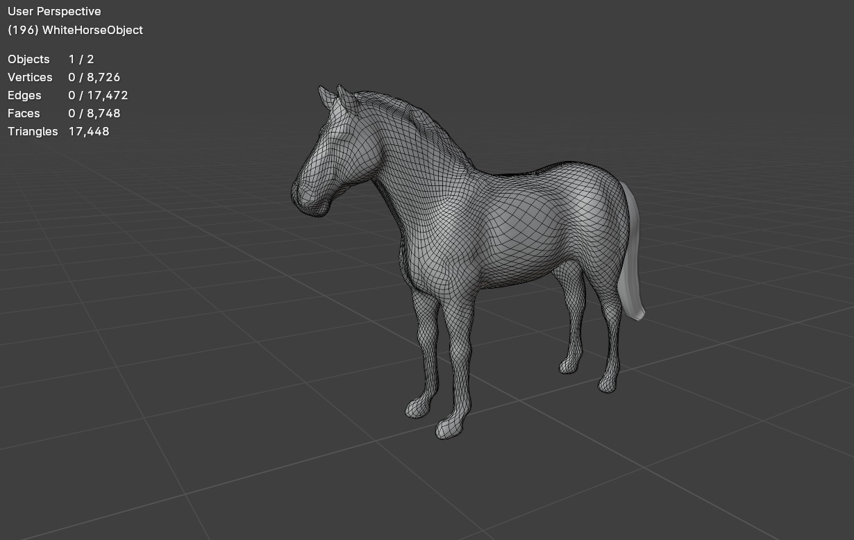 Rigged and animated white horse Low-poly 3D model_15