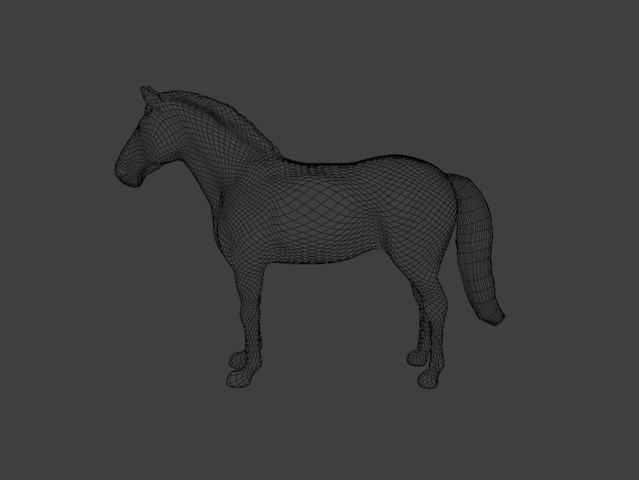 Rigged and animated white horse Low-poly 3D model_14