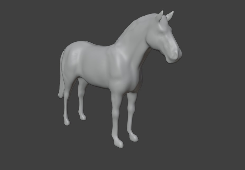 Rigged and animated white horse Low-poly 3D model_12