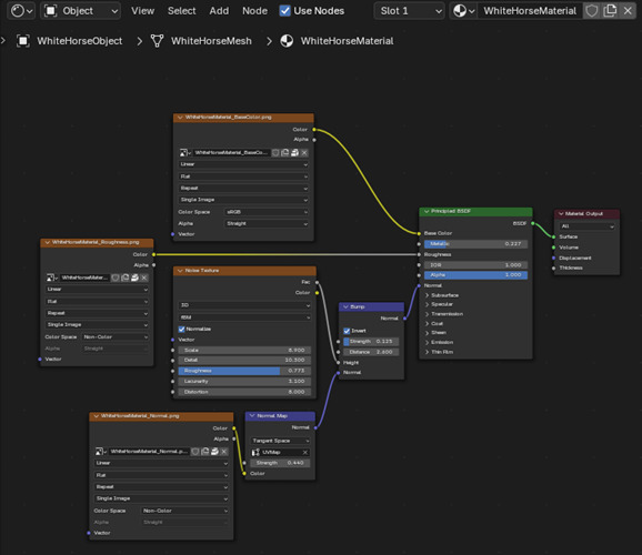 Rigged and animated white horse Low-poly 3D model_18