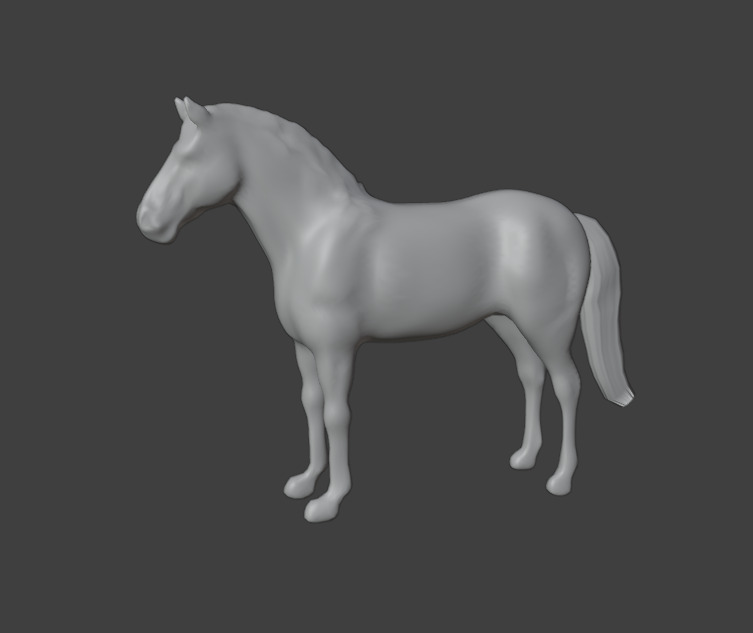 Rigged and animated white horse Low-poly 3D model_13