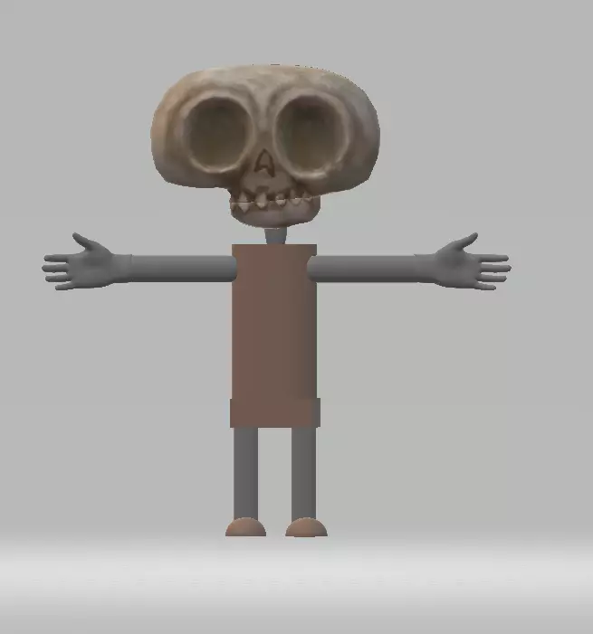Skully Low-poly 3D model_0