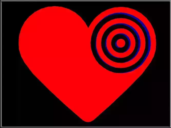 Heart target symbol icon 03