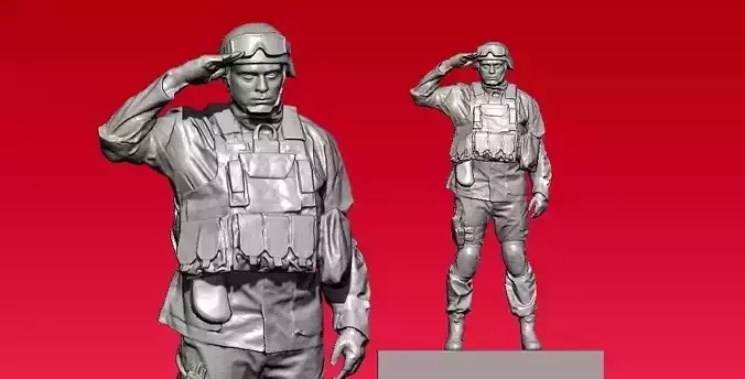  Mercenary - Military statue - 3D print