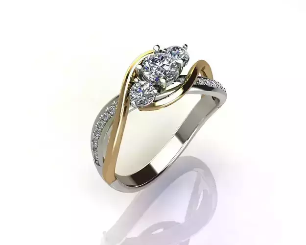 Diamond Trilogy Ring Solitaire Plus Diamond Ring