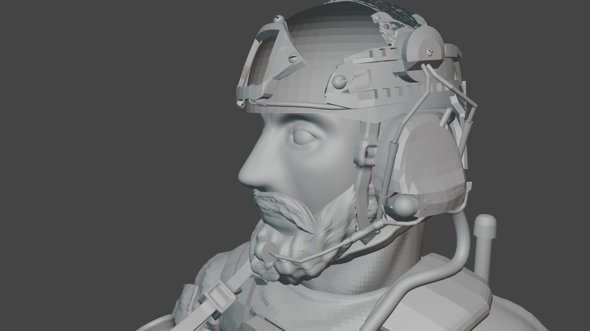 Soldier Bust 3D print model_7