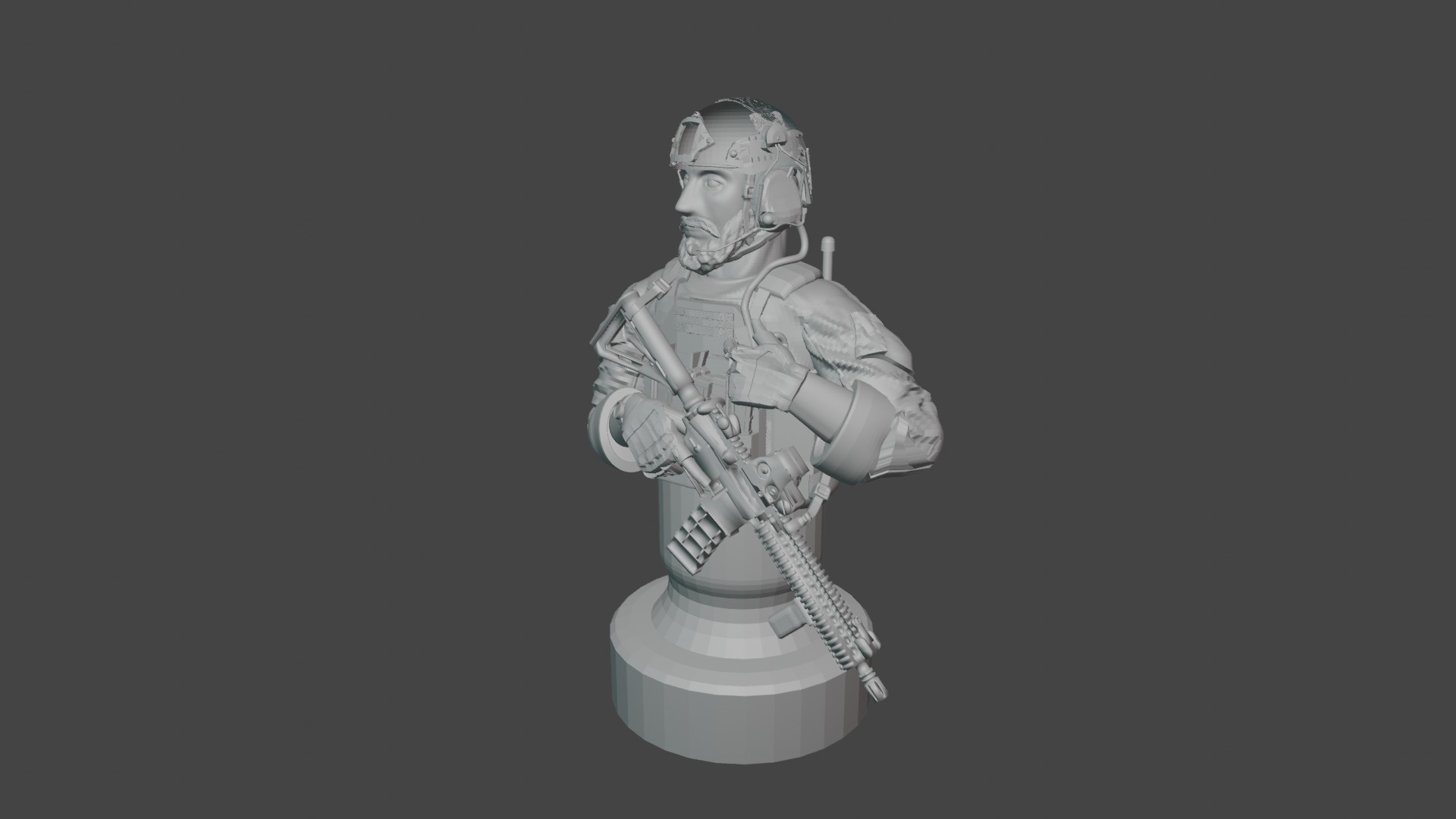Soldier Bust 3D print model_1