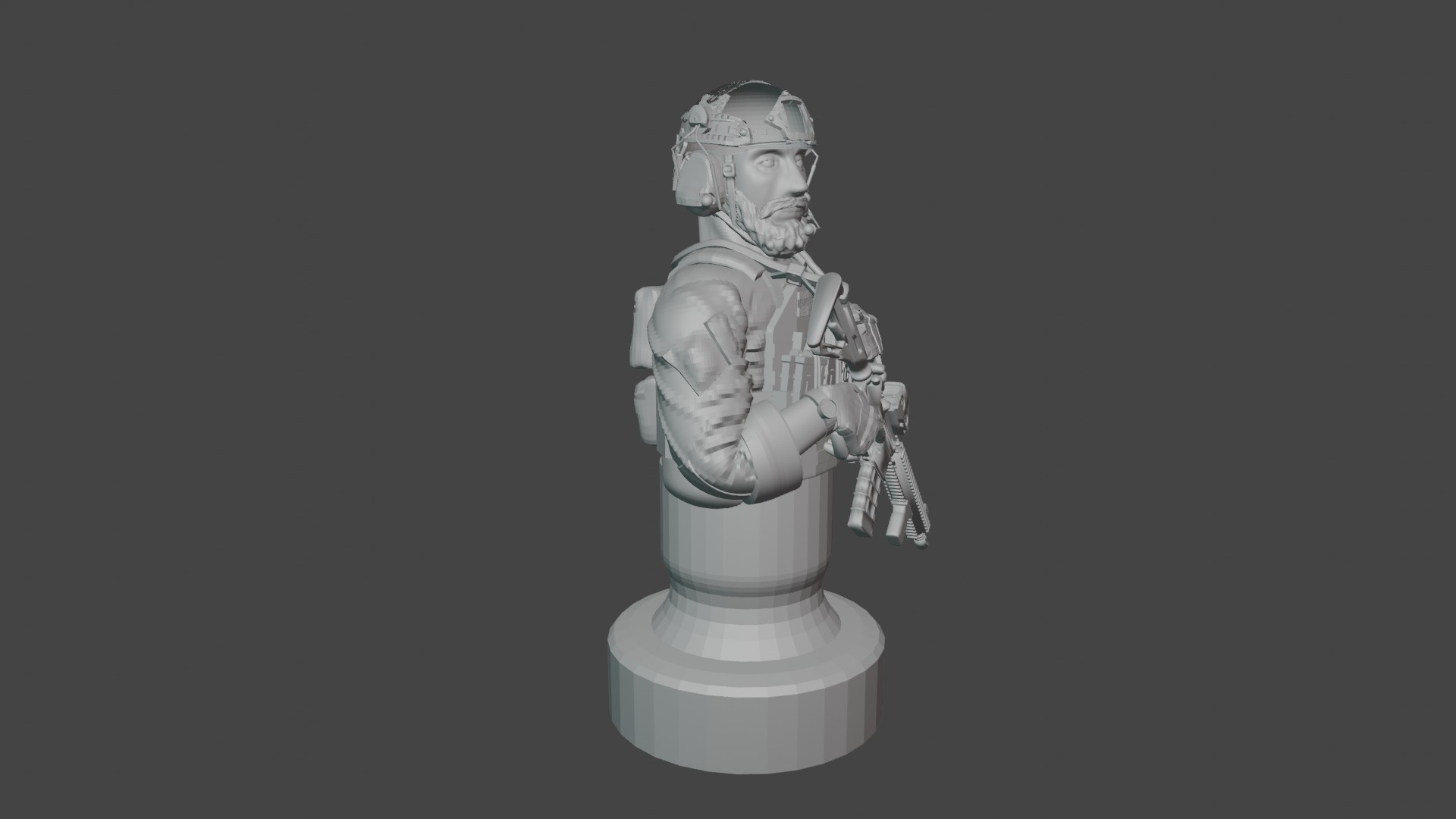Soldier Bust 3D print model_5