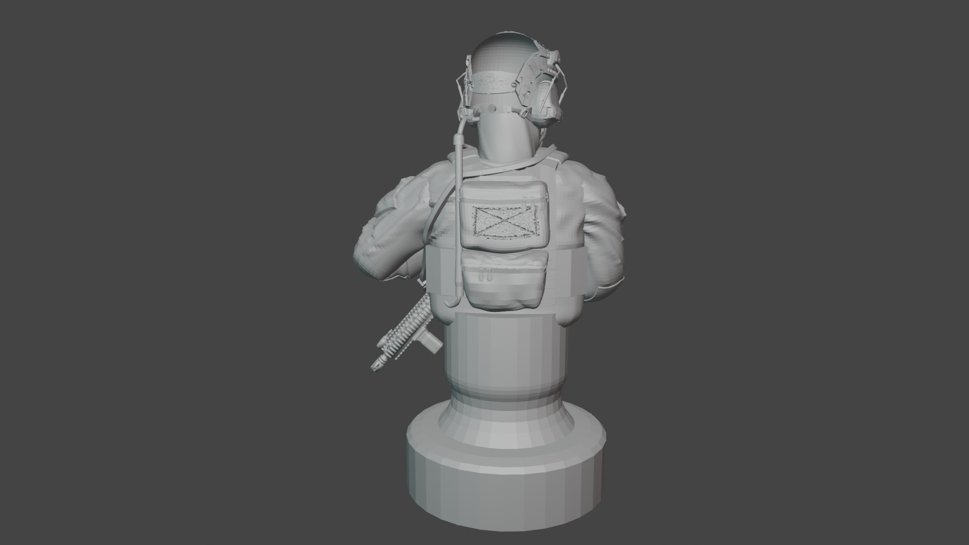 Soldier Bust 3D print model_3