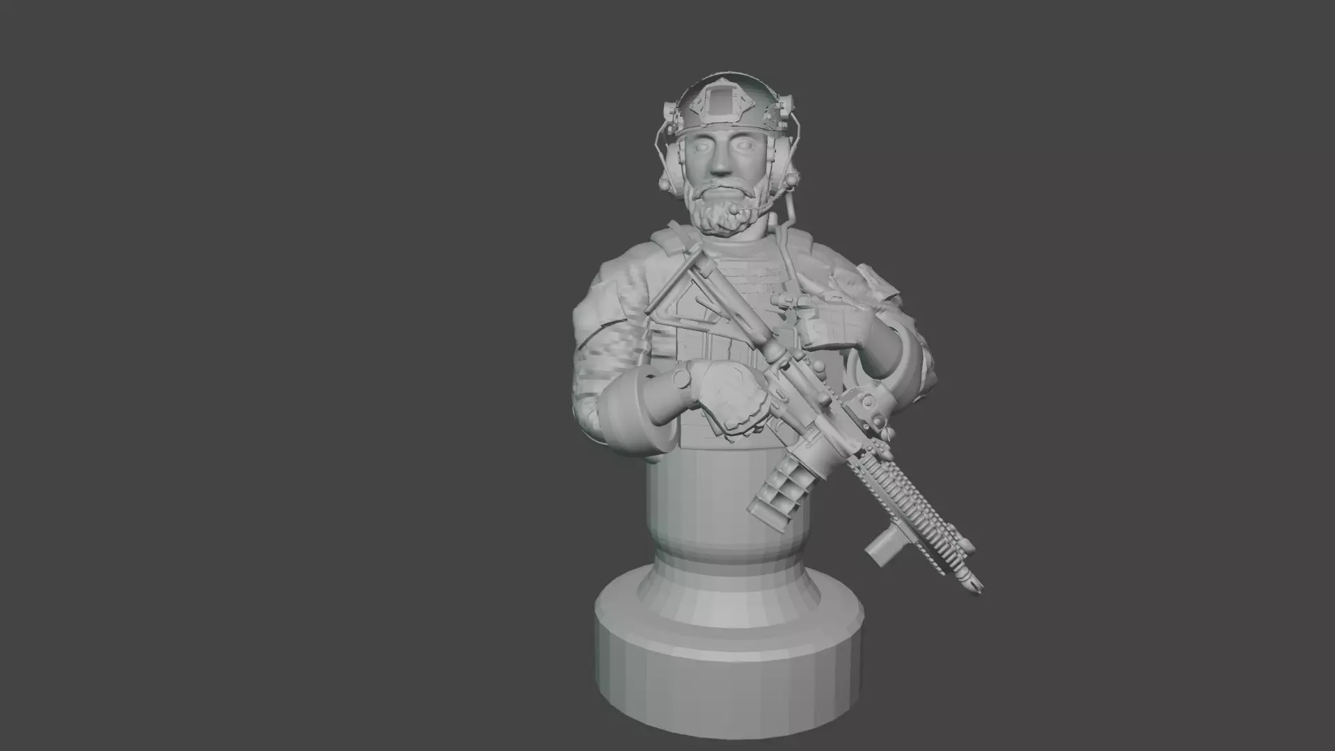 Soldier Bust 3D print model_0