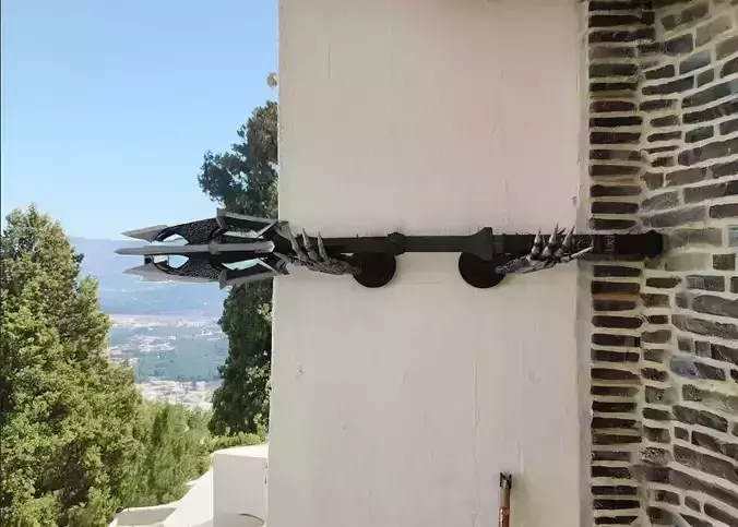 SAURON hand knob WALL SUPPORT  stick handmade width