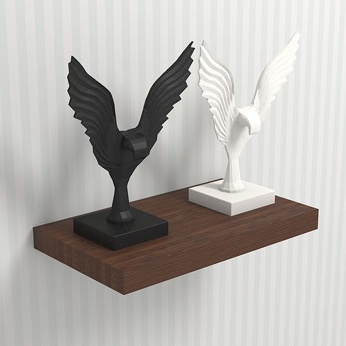 Bird Statue for decoration Low-poly 3D model