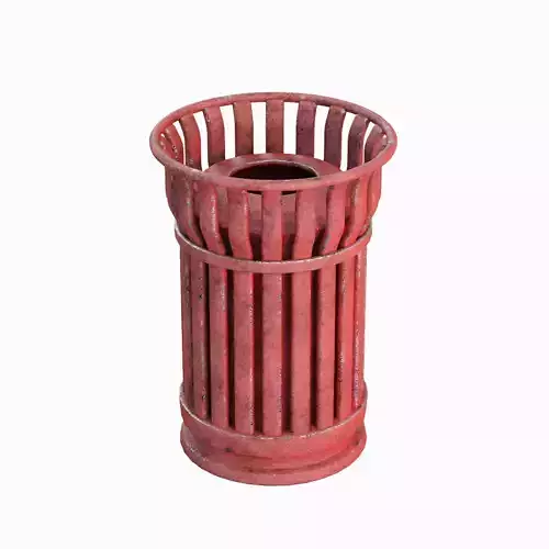Steel Trash Can B 01 