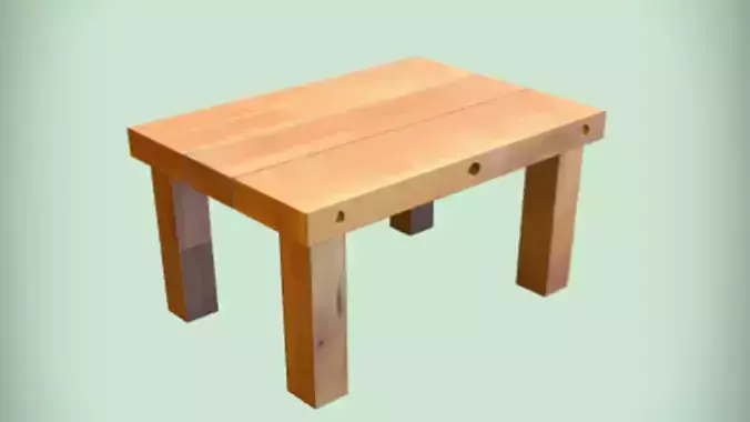 Wooden table with rustic design